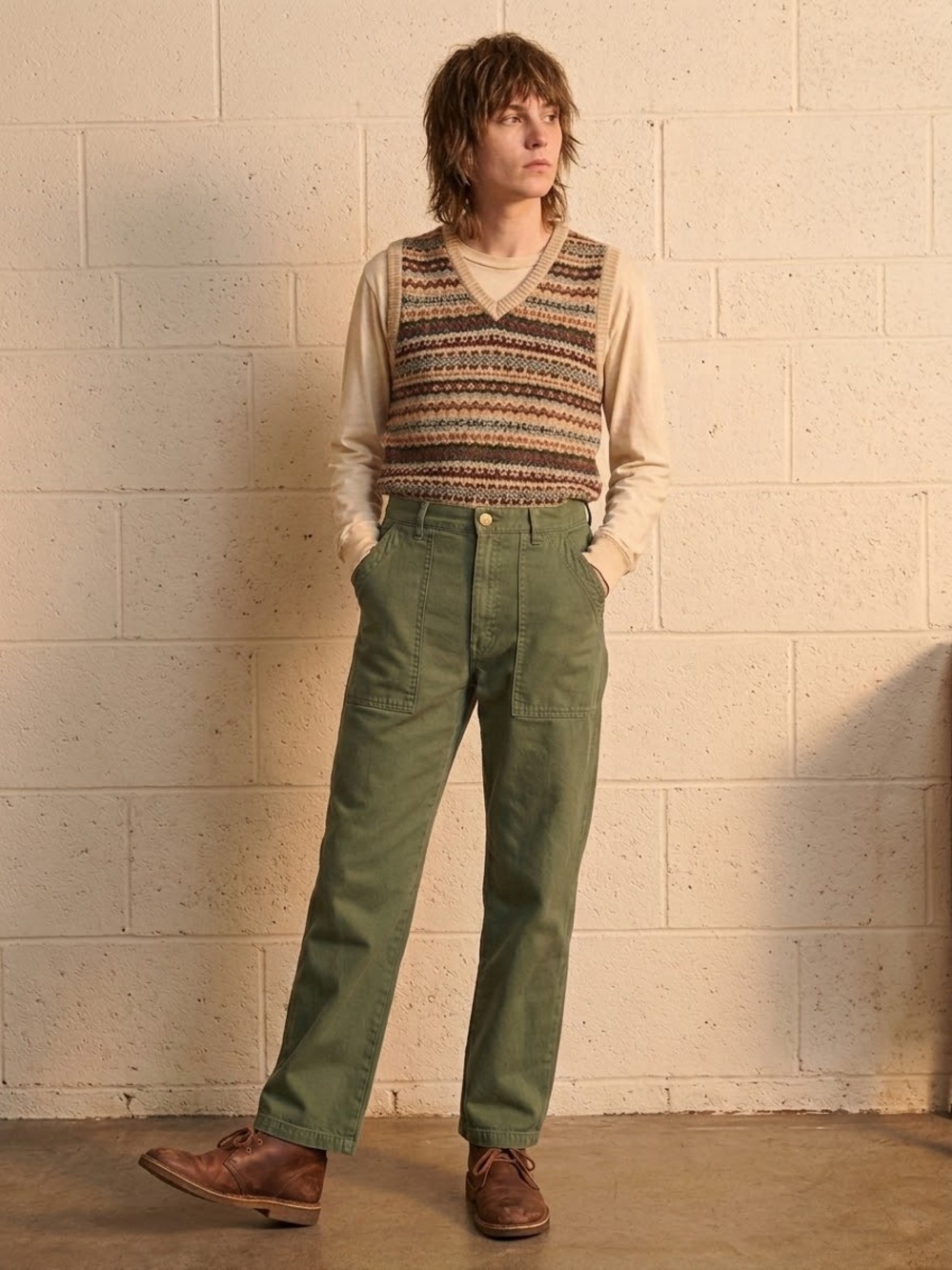Big Bud Press Work Pants Small Green Unisex Khaki Cotton Trousers